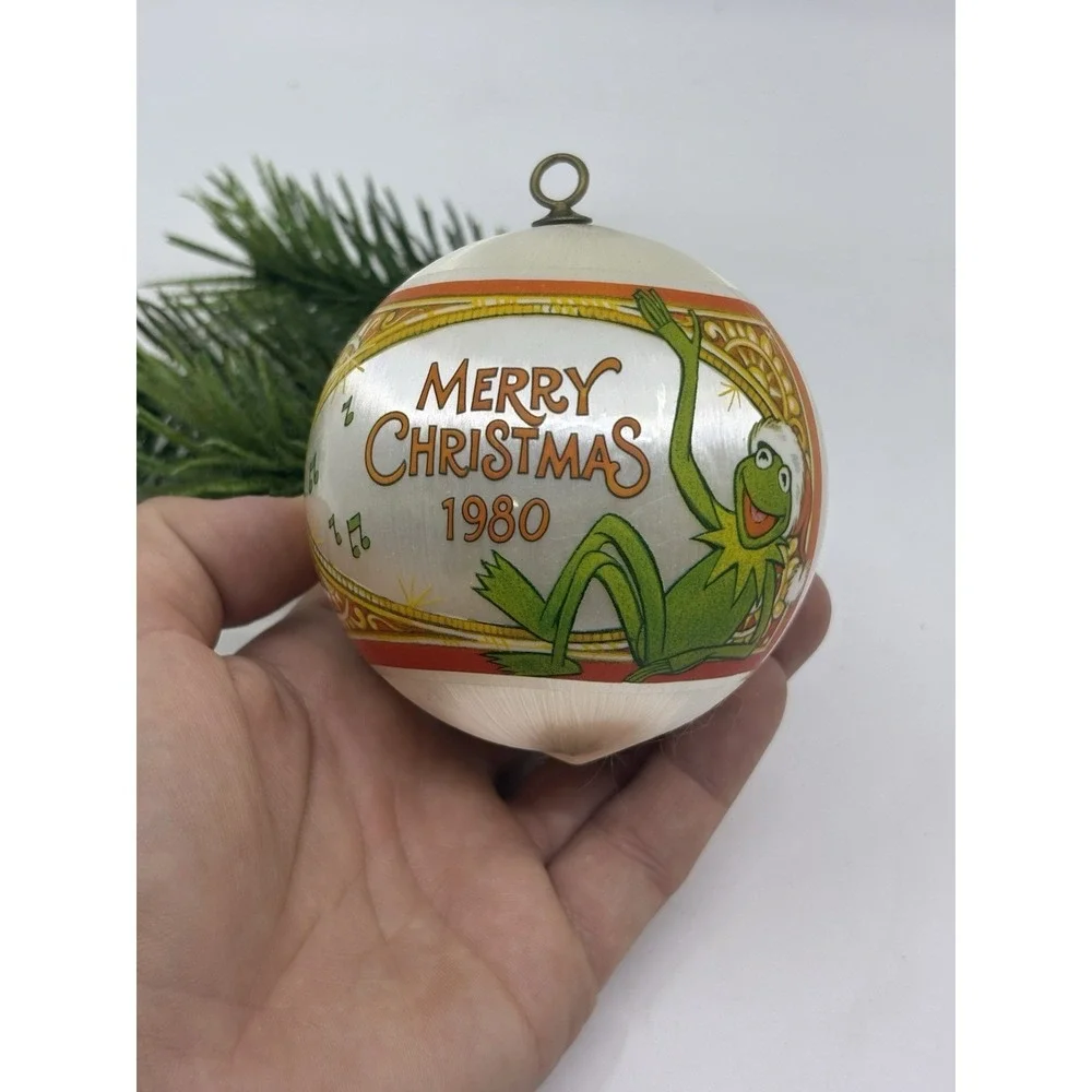 Muppets Satin Hallmark Christmas Ornament 1980 VTG Kermit Miss Piggy Fozzie